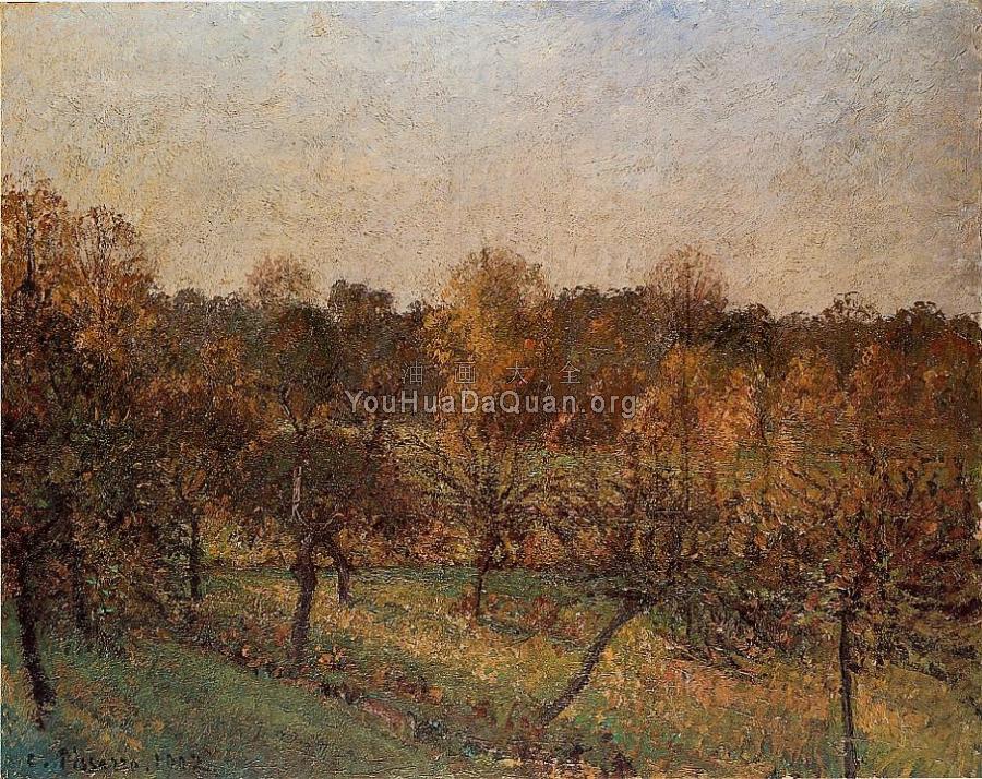 Sunset at Eragny - 卡米耶·毕沙罗